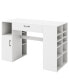 Фото #1 товара Counter Height Sewing Craft Table Computer Desk with Adjustable Shelves and Drawer-White