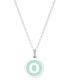 Фото #31 товара Auburn Jewelry mini Initial Pendant Necklace in Sterling Silver and Mint Enamel, 16" + 2" Extender