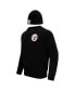 Men's Black Pittsburgh Steelers Crewneck Pullover Sweater and Cuffed Knit Hat Box Gift Set Черный, XL - фото #2