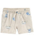 Baby Seaside Print Cotton Chambray Shorts 24M