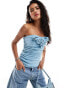 Фото #1 товара Lioness ruched corsage corset top in baby blue