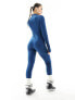 Фото #5 товара Threadbare Ski ribbed zip through base layer jumpsuit in navy