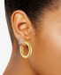 ფოტო #2 პროდუქტის 2-Pc. Set Diamond & Polished Small Hoop Earrings in Sterling Silver & 14k Gold-Plate