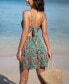 ფოტო #2 პროდუქტის Women's Green Floral Cutout Twisted Mini Beach Dress