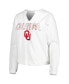 Women's White Oklahoma Sooners Sunray Notch Neck Long Sleeve T-shirt and Shorts Set