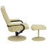 Фото #1 товара Contemporary Cream Leather Recliner And Ottoman With Leather Wrapped Base