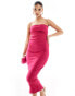 Фото #1 товара Vesper bandeau midi dress in fuchsia