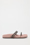 Flat slider sandals with rhinestones