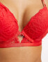 Ann Summers Unforgettable lace padded plunge bra in tomato