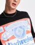 Topman extreme oversized t-shirt with Budweiser print in black