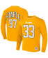 ფოტო #1 პროდუქტის Men's NFL X Staple Yellow Pittsburgh Steelers Core Long Sleeve Jersey Style T-shirt