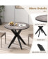 Фото #5 товара 36-Inch Mid Century Modern Kitchen Table with Faux Marble Tabletop and Solid Rubber Wood Legs