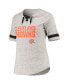 Women's Heathered Gray Cleveland Browns Plus Size Lace-Up V-Neck T-shirt