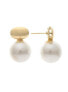 Pearl Drop Earrings Gold with White Pearl - фото #1