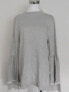 Фото #1 товара Style &Co Women's Mock Neck Sweater Tiered Bell Sleeve Gray white trim PL