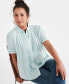 ფოტო #1 პროდუქტის Women's Pintuck Short-Sleeve Button-Front Shirt, Created for Macy's