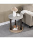 Фото #1 товара Mid-Century 2-Tier Round Side Table& Nightstand with Storage Shelf, Antique Grey