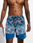 Фото #1 товара Nike Swimming – Icon Volley – Gemusterte Badeshorts in Blau, 7 Zoll Schrittlänge