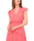 Women's V-Neck Flutter-Sleeve Tiered Dress Красный, XL - фото #3