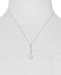ფოტო #2 პროდუქტის Cultured Freshwater Pearl (9mm) & Diamond (1/5 ct. t.w.) Pavé Elongated 18" Pendant Necklace in 14k White Gold, Created for Macy's