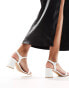 New Look block heel sandal in white