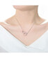 Elegant Sterling Silver with Rose Gold Halo Pendant Necklace.