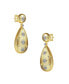 ფოტო #3 პროდუქტის Rhodium and 14K Gold Plated Cubic Zirconia Drop Earrings