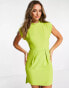 Фото #2 товара Closet London belted tie waist mini dress in lime