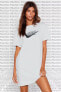 Фото #4 товара Sportswear Reflector Dress White Reflektörlü Pamuklu Elbise Beyaz