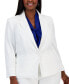 Фото #5 товара Plus Size Crepe One-Button Blazer