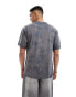 Pull&Bear acid washed t-shirt in charcoal