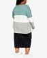 Фото #7 товара Plus Size Sadie Colorblock V-neck Sweater