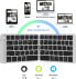 Samsers Foldable Bluetooth Keyboard - Portable Wireless with Stand Holder, Rechargeable Ultra Slim Compatible with iOS Android Windows Smartphone Tablet Laptop Black