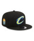 Фото #1 товара Men's Black Cleveland Cavaliers Neon Pop 9FIFTY Snapback Hat