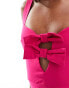 Фото #4 товара Vesper bow detail bodycon midi dress in pink
