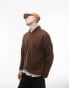 Фото #1 товара Topman oversized v neck jumper in brown with exposed seam