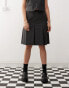 Weekday Maise co-ord pleated midi skirt in dark grey pinstripe