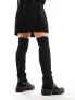 Фото #2 товара River Island wide fit knitted high leg boot in black