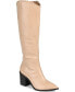 Фото #1 товара Сапоги женские широкие с ковбойским каблуком JOURNEE Collection Daria Extra Wide Calf - Высокие