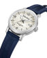 ფოტო #2 პროდუქტის Men's Quartz Westerly Dark Blue Leather Nylon Strap Watch, 46mm