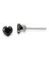 ფოტო #1 პროდუქტის Stainless Steel Polished Black Heart CZ Stud Earrings