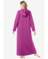 ფოტო #2 პროდუქტის Plus Size Long Hooded Fleece Sweatshirt Robe