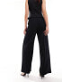 & Other Stories straight leg trousers with frill edge waist in black