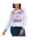 ფოტო #2 პროდუქტის Women's White Distressed St. Louis Cardinals Raglan Long Sleeve T-shirt