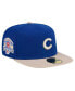 ფოტო #1 პროდუქტის Men's Royal Chicago Cubs Canvas A-Frame 59FIFTY Fitted Hat