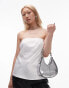 Topshop Gerry structured grab bag with chain handle in silver