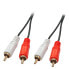 Фото #1 товара Lindy Audio cable 2xPhono Stereo/5m - 2 x RCA - Male - 2 x RCA - Male - 5 m - Black - Red - White