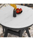 5-Piece Faux Marble Dining Set Grey