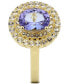 Tanzanite (1-1/2 ct. t.w.) & White Topaz (1/2 ct. t.w.) Halo Ring in 14k Gold-Plated Sterling Silver