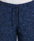 Фото #3 товара Men's Tonal Tropical-Print Linen Blend 9" Drawstring Shorts